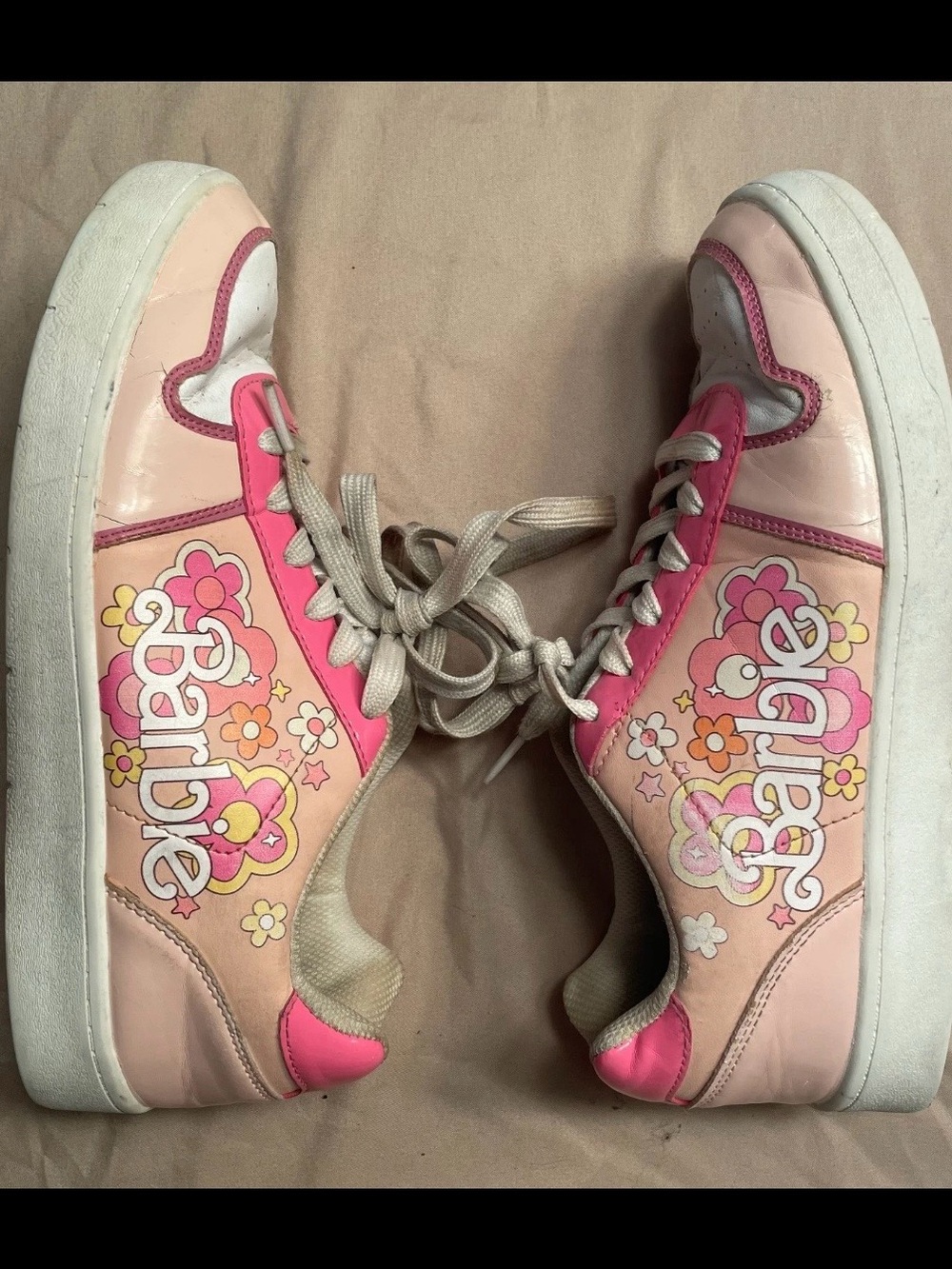 Barbie Pink and Light Pink Floral Graphic Sneakers
